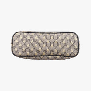 Pre-owned Gucci GG Supreme Bee Black× Beige PVC coated canvas×leather 473887 shoulderbag | stylenewstar