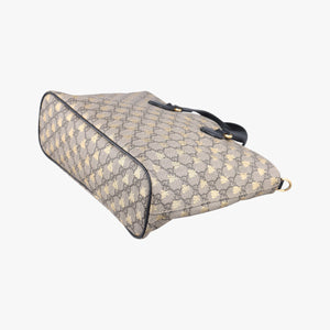 Pre-owned Gucci GG Supreme Bee Black× Beige PVC coated canvas×leather 473887 shoulderbag | stylenewstar