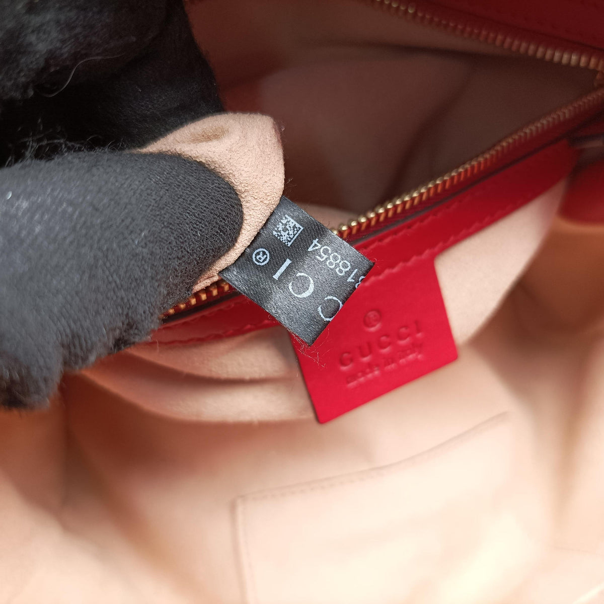Pre-owned Gucci Bamboo Nymphaea Red Leather 453767 shoulderbag | stylenewstar