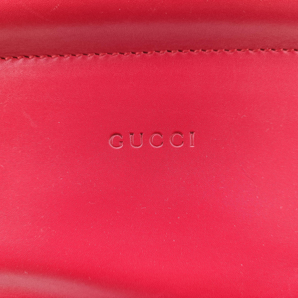 Pre-owned Gucci Bamboo Nymphaea Red Leather 453767 shoulderbag | stylenewstar