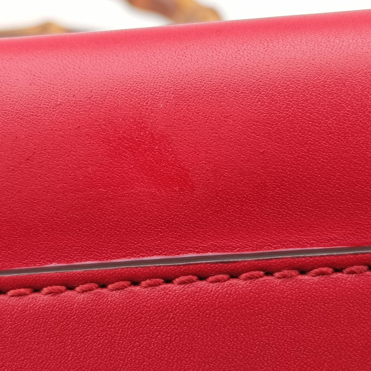 Pre-owned Gucci Bamboo Nymphaea Red Leather 453767 shoulderbag | stylenewstar
