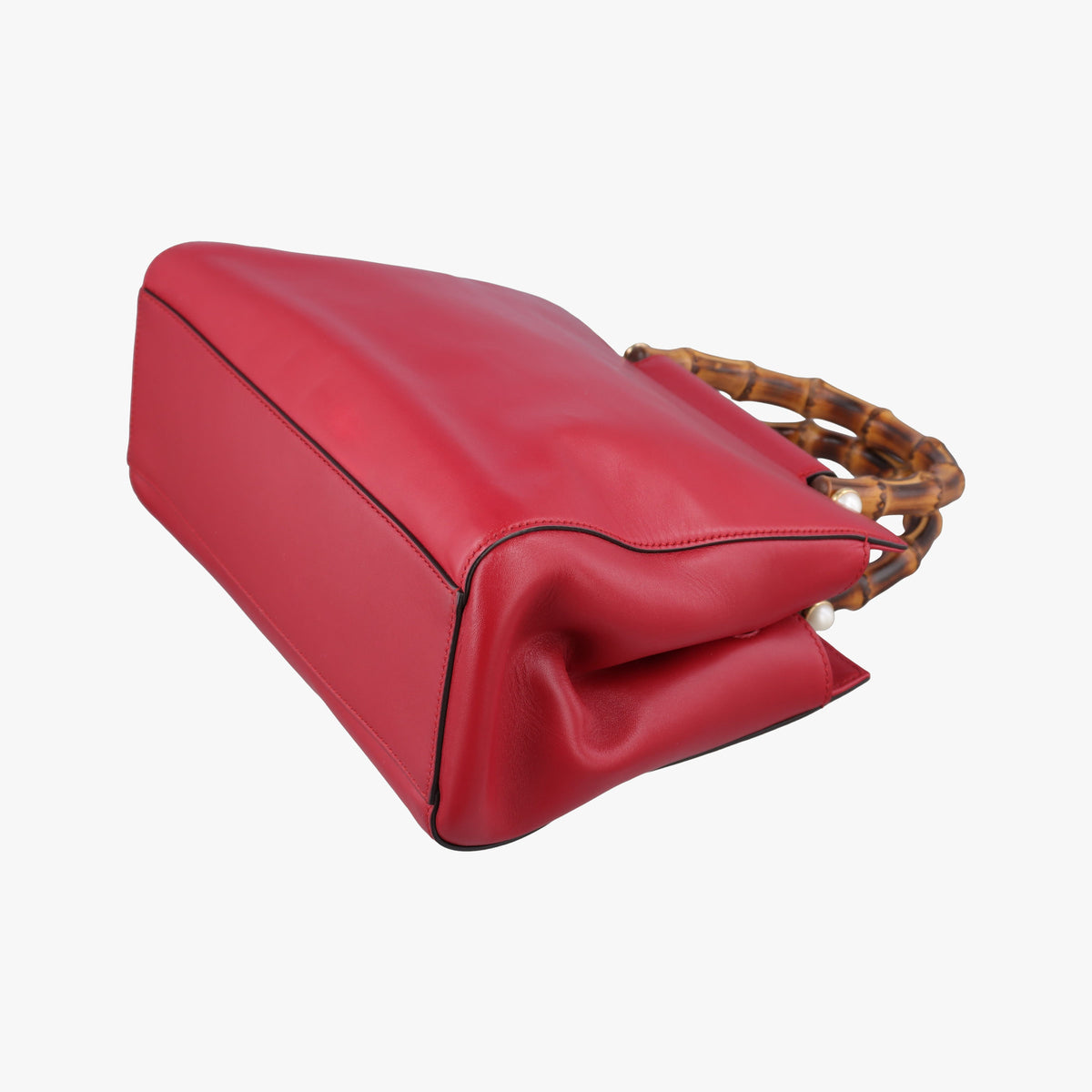 Pre-owned Gucci Bamboo Nymphaea Red Leather 453767 shoulderbag | stylenewstar