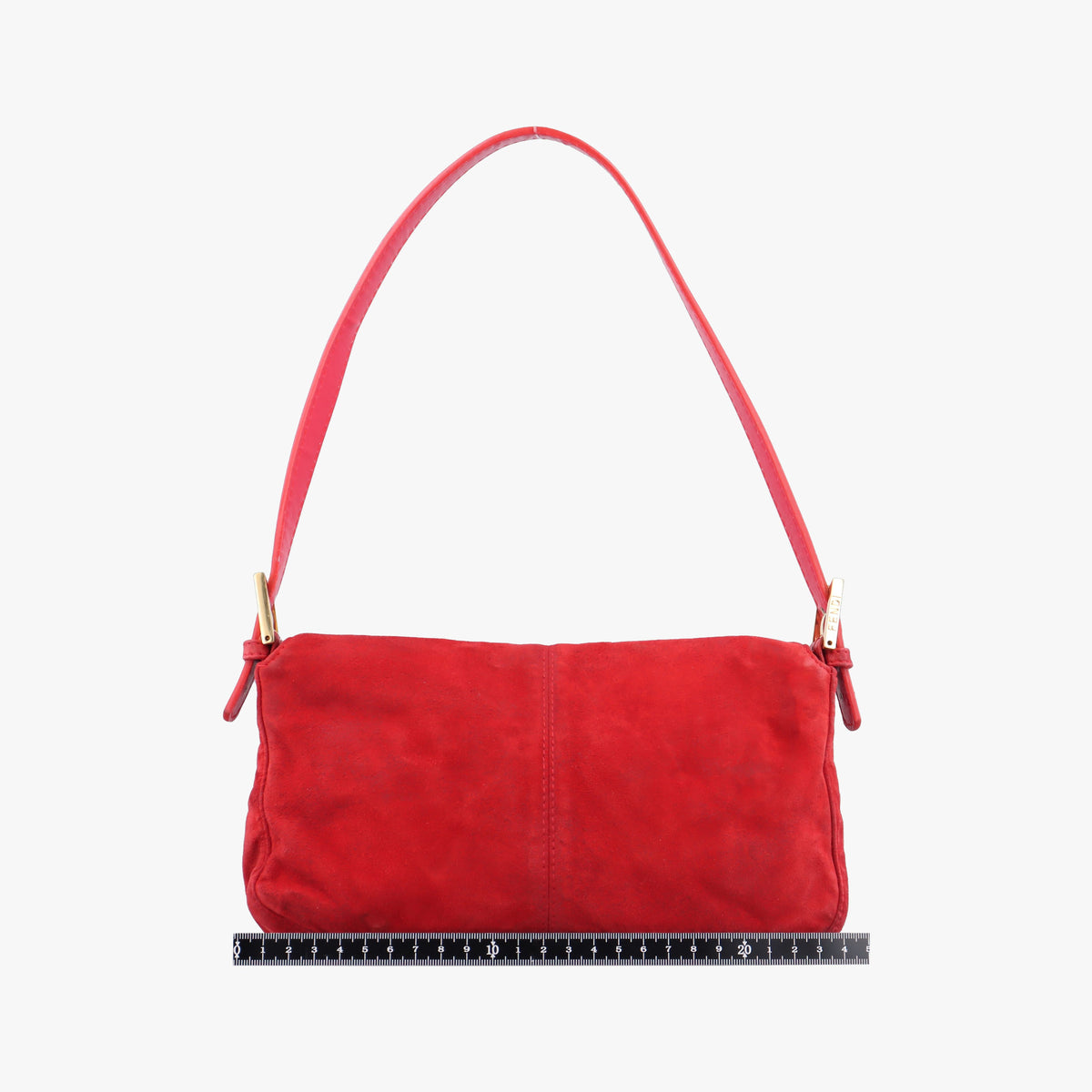 Secondhand Fendi Baguette Red suede 26424 handbag | stylenewstar