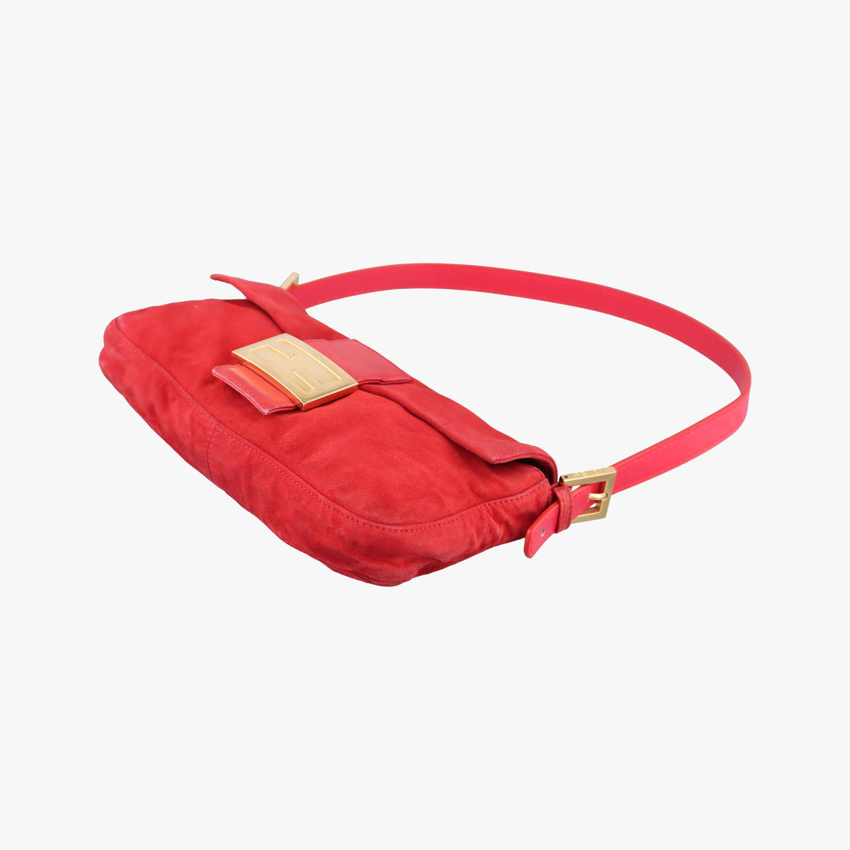 Secondhand Fendi Baguette Red suede 26424 handbag | stylenewstar
