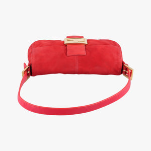 Secondhand Fendi Baguette Red suede 26424 handbag | stylenewstar