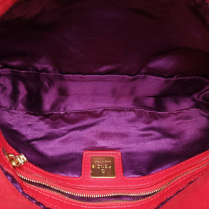Secondhand Fendi Baguette Red suede 26424 handbag | stylenewstar