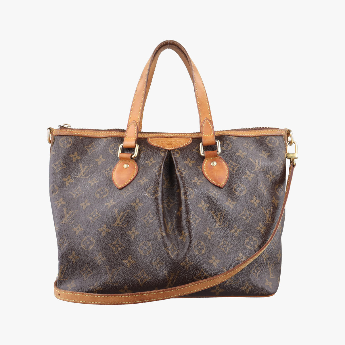 Pre-owned Louis Vuitton PALERMO PM brown Monogram Canvas M40145 shoulderbag | stylenewstar