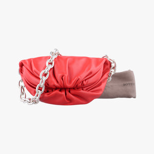 Pre-owned Bottega Veneta The　Chain Pouch Red lambskin  shoulderbag | stylenewstar