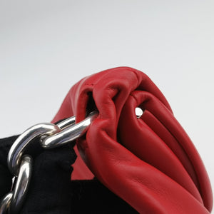 Pre-owned Bottega Veneta The　Chain Pouch Red lambskin  shoulderbag | stylenewstar