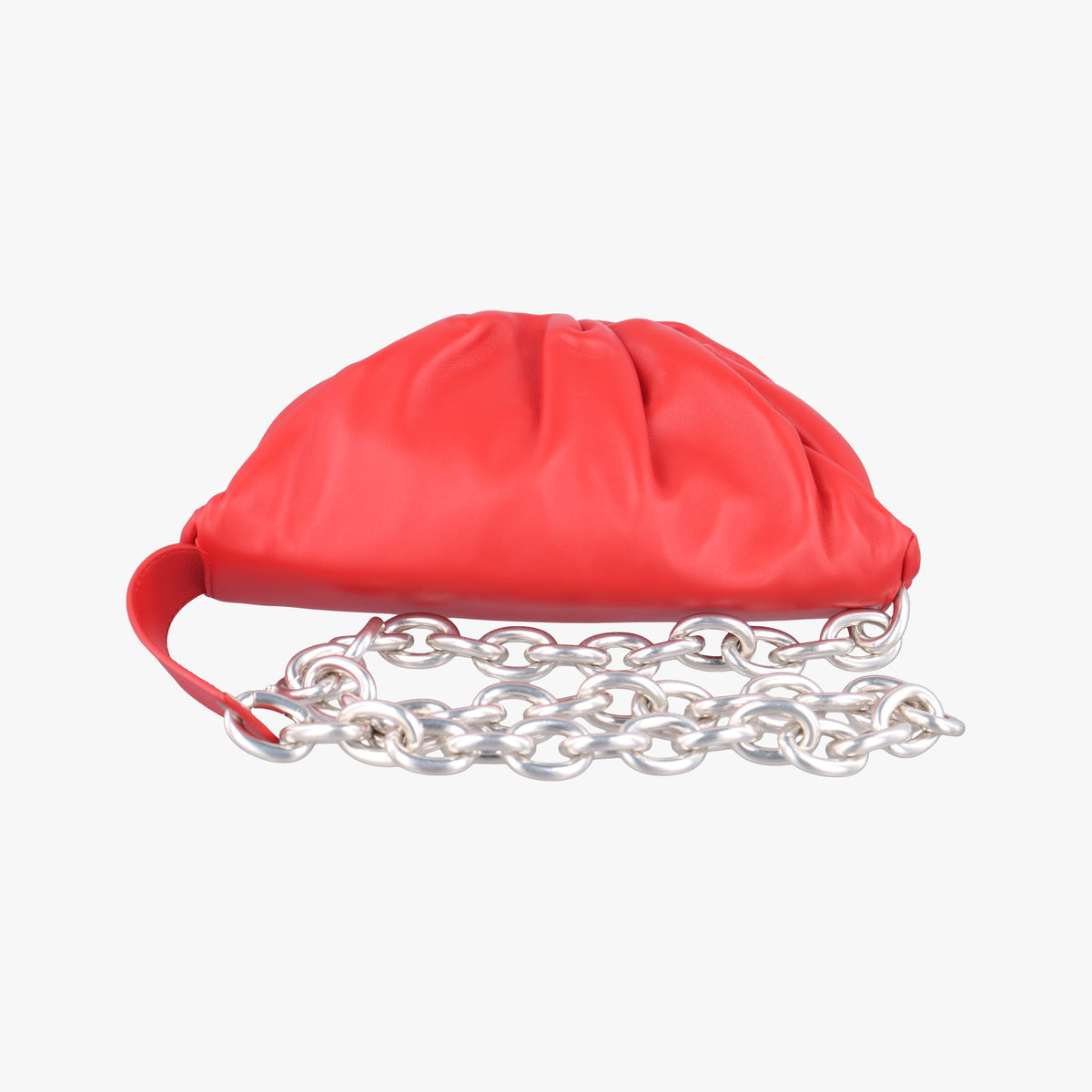 Pre-owned Bottega Veneta The　Chain Pouch Red lambskin  shoulderbag | stylenewstar