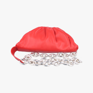 Pre-owned Bottega Veneta The　Chain Pouch Red lambskin  shoulderbag | stylenewstar