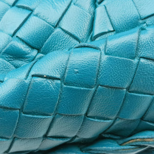 Pre-owned Bottega Veneta Intrecciato Blue lambskin  handbag | stylenewstar