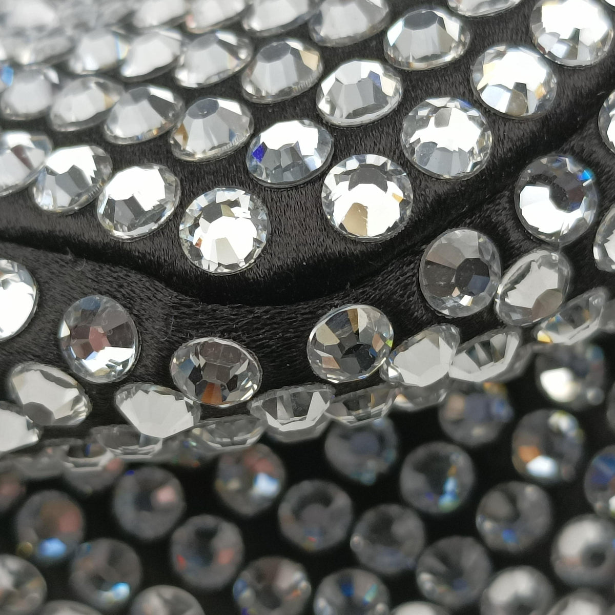 Secondhand Prada Triangle Crystal Black Satin 1BC190 shoulderbag | stylenewstar