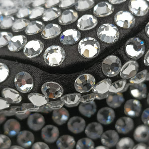 Secondhand Prada Triangle Crystal Black Satin 1BC190 shoulderbag | stylenewstar