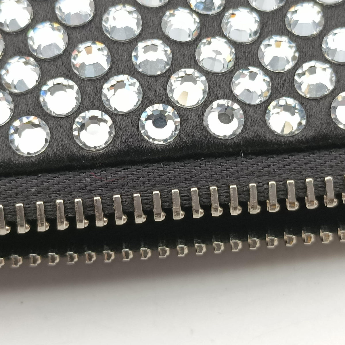 Secondhand Prada Triangle Crystal Black Satin 1BC190 shoulderbag | stylenewstar