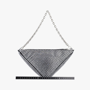 Secondhand Prada Triangle Crystal Black Satin 1BC190 shoulderbag | stylenewstar