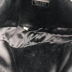 Secondhand Prada Triangle Crystal Black Satin 1BC190 shoulderbag | stylenewstar