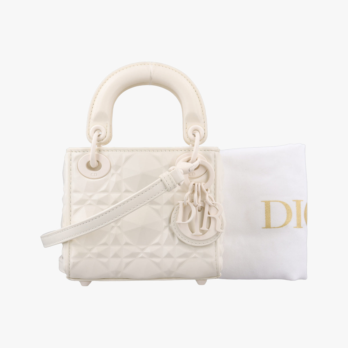Vintage Christian Dior Lady Dior White leather  shoulderbag | stylenewstar