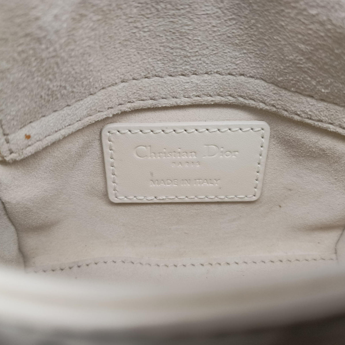 Vintage Christian Dior Lady Dior White leather  shoulderbag | stylenewstar