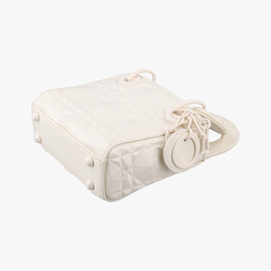 Vintage Christian Dior Lady Dior White leather  shoulderbag | stylenewstar