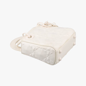Vintage Christian Dior Lady Dior White leather  shoulderbag | stylenewstar