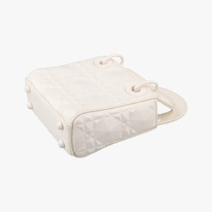 Vintage Christian Dior Lady Dior White leather  shoulderbag | stylenewstar