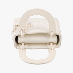 Vintage Christian Dior Lady Dior White leather  shoulderbag | stylenewstar