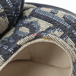 Pre-owned Christian Dior Saddle Navy Jacquard × Leather  handbag | stylenewstar