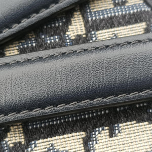 Pre-owned Christian Dior Saddle Navy Jacquard × Leather  handbag | stylenewstar