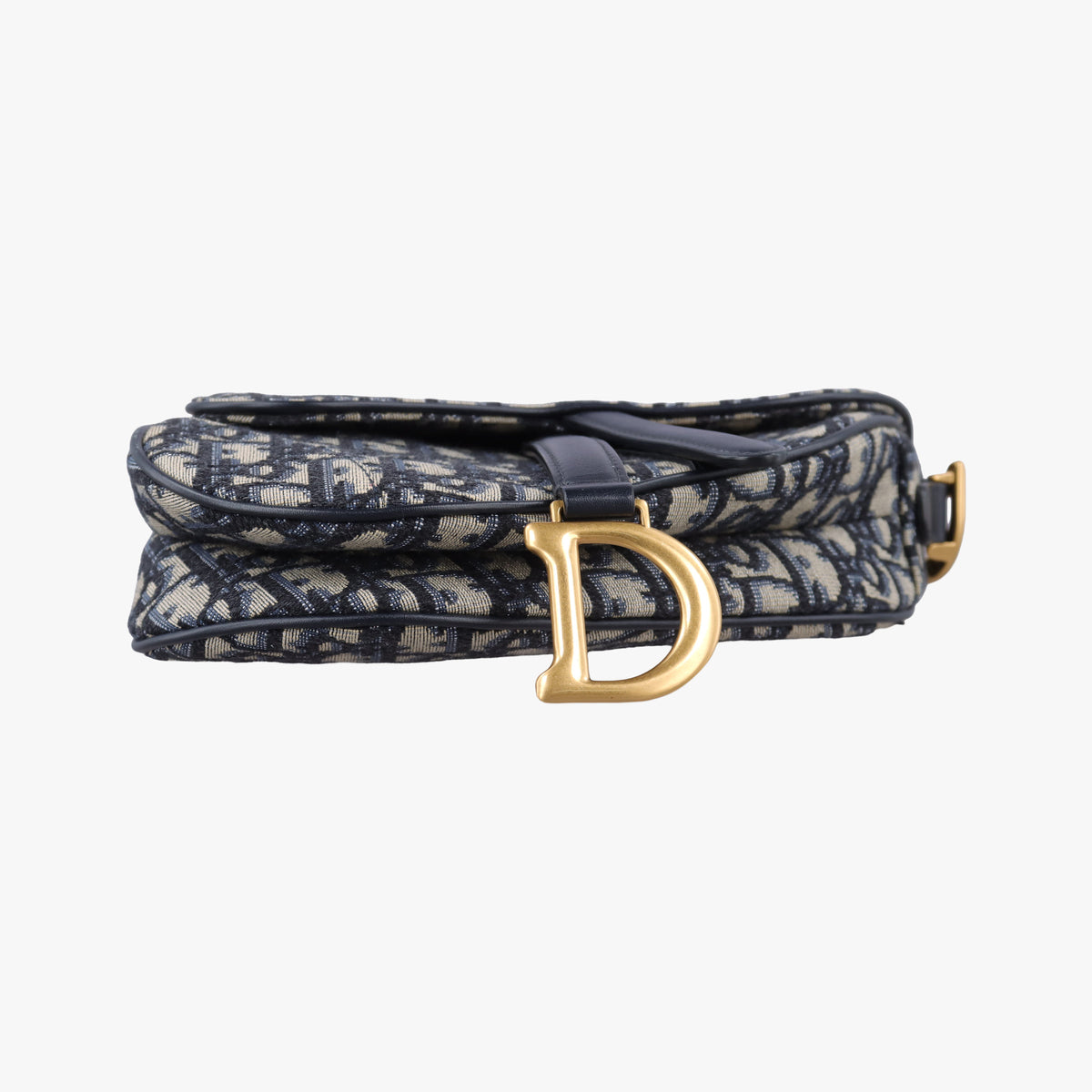 Pre-owned Christian Dior Saddle Navy Jacquard × Leather  handbag | stylenewstar