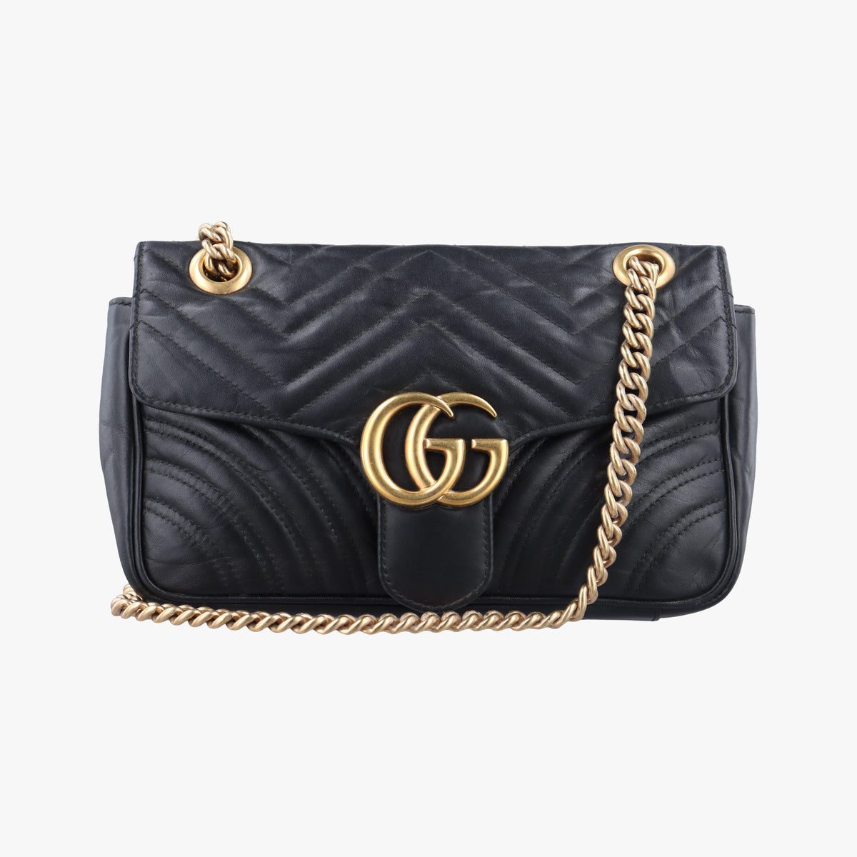 Vintage Gucci GG Marmont Black Leather 443497 shoulderbag | stylenewstar