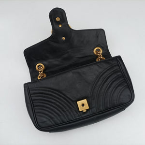 Vintage Gucci GG Marmont Black Leather 443497 shoulderbag | stylenewstar