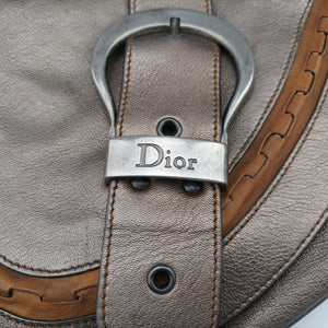 Pre-owned Christian Dior Gaucho Golden Leather  handbag | stylenewstar