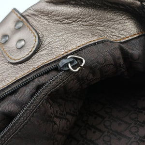 Pre-owned Christian Dior Gaucho Golden Leather  handbag | stylenewstar