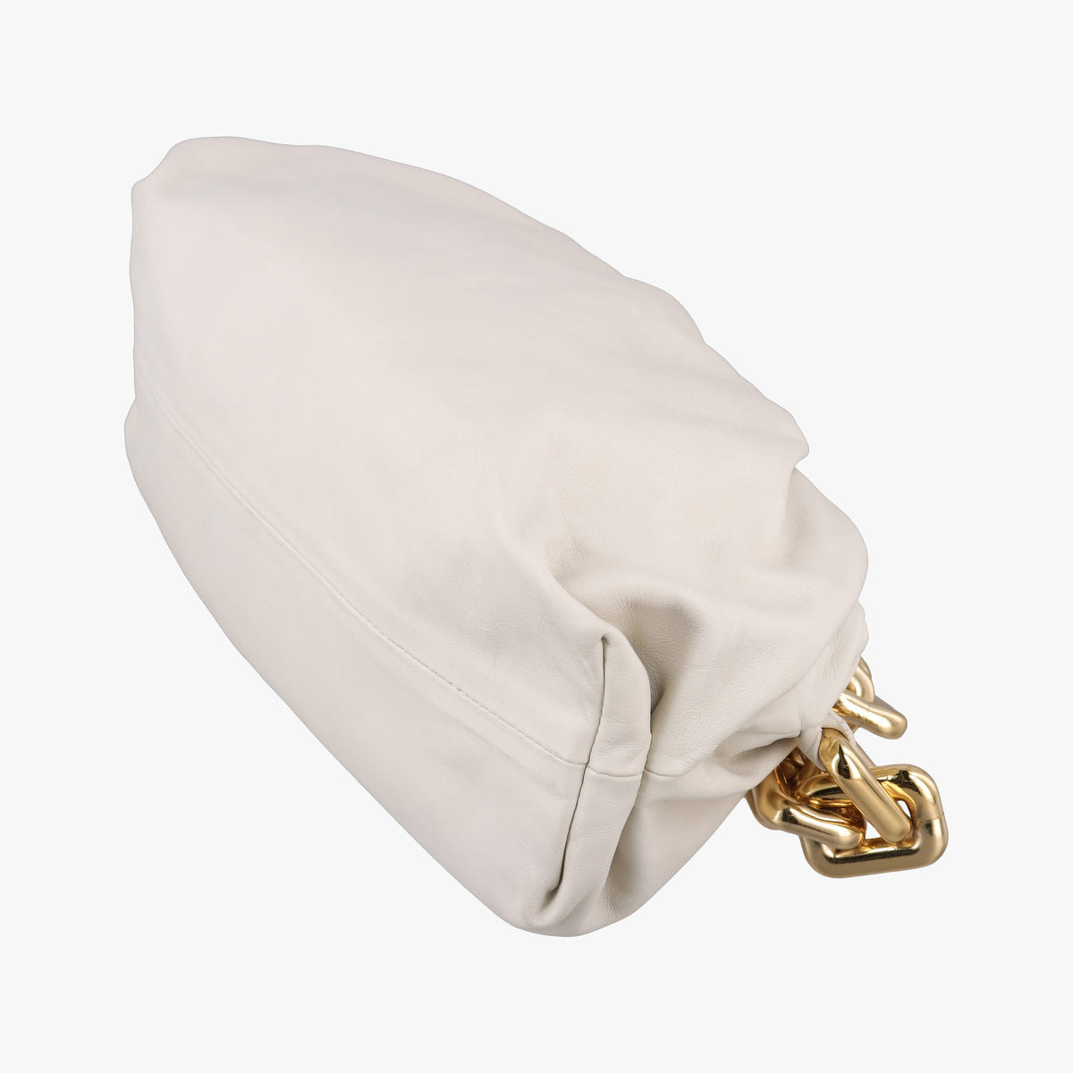 Pre-owned Bottega Veneta THE Chain Pouch White lambskin  shoulderbag | stylenewstar