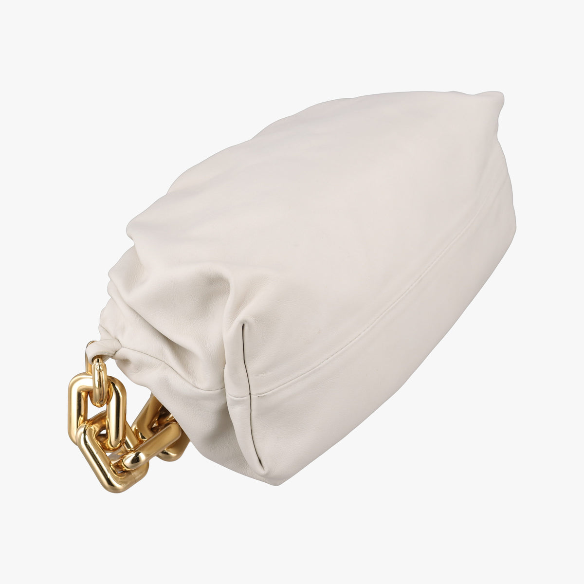 Pre-owned Bottega Veneta THE Chain Pouch White lambskin  shoulderbag | stylenewstar