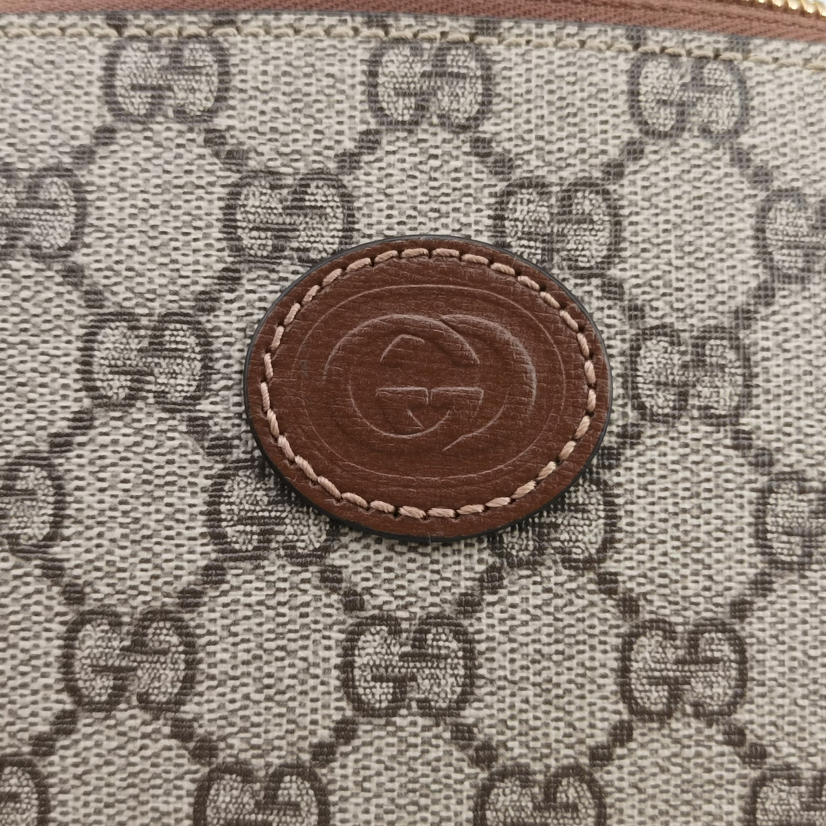 Pre-owned Gucci Interlocking G Messenger Beige × Brown PVC coated canvas× Leather 723306 crossbodybag | stylenewstar