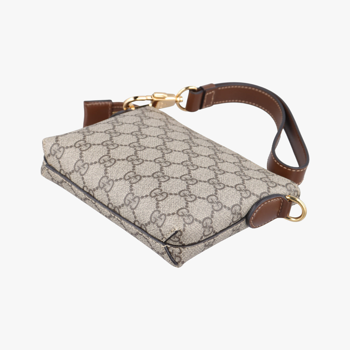 Pre-owned Gucci Interlocking G Messenger Beige × Brown PVC coated canvas× Leather 723306 crossbodybag | stylenewstar