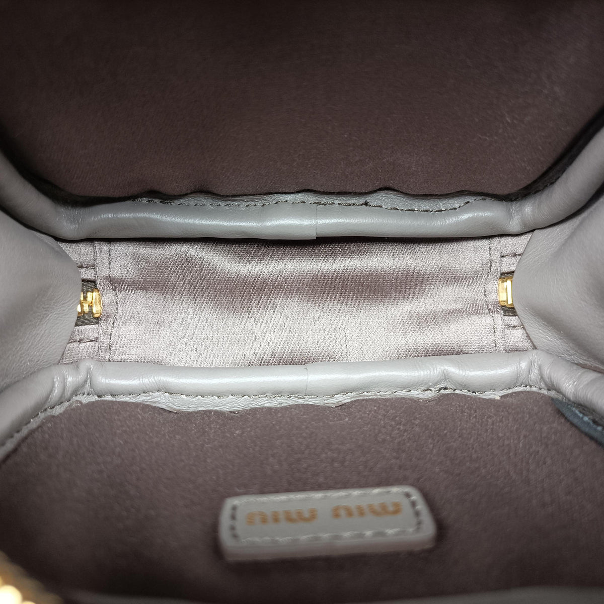 Secondhand Miu Miu Beau Micro Grey Leather  handbag | stylenewstar