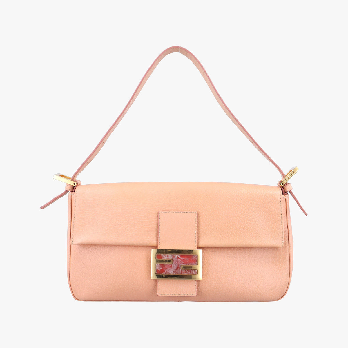 Pre-owned Fendi BAGUETTE Pink Leather 25124 shoulderbag | stylenewstar
