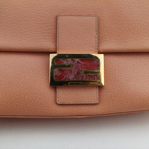 Pre-owned Fendi BAGUETTE Pink Leather 25124 shoulderbag | stylenewstar