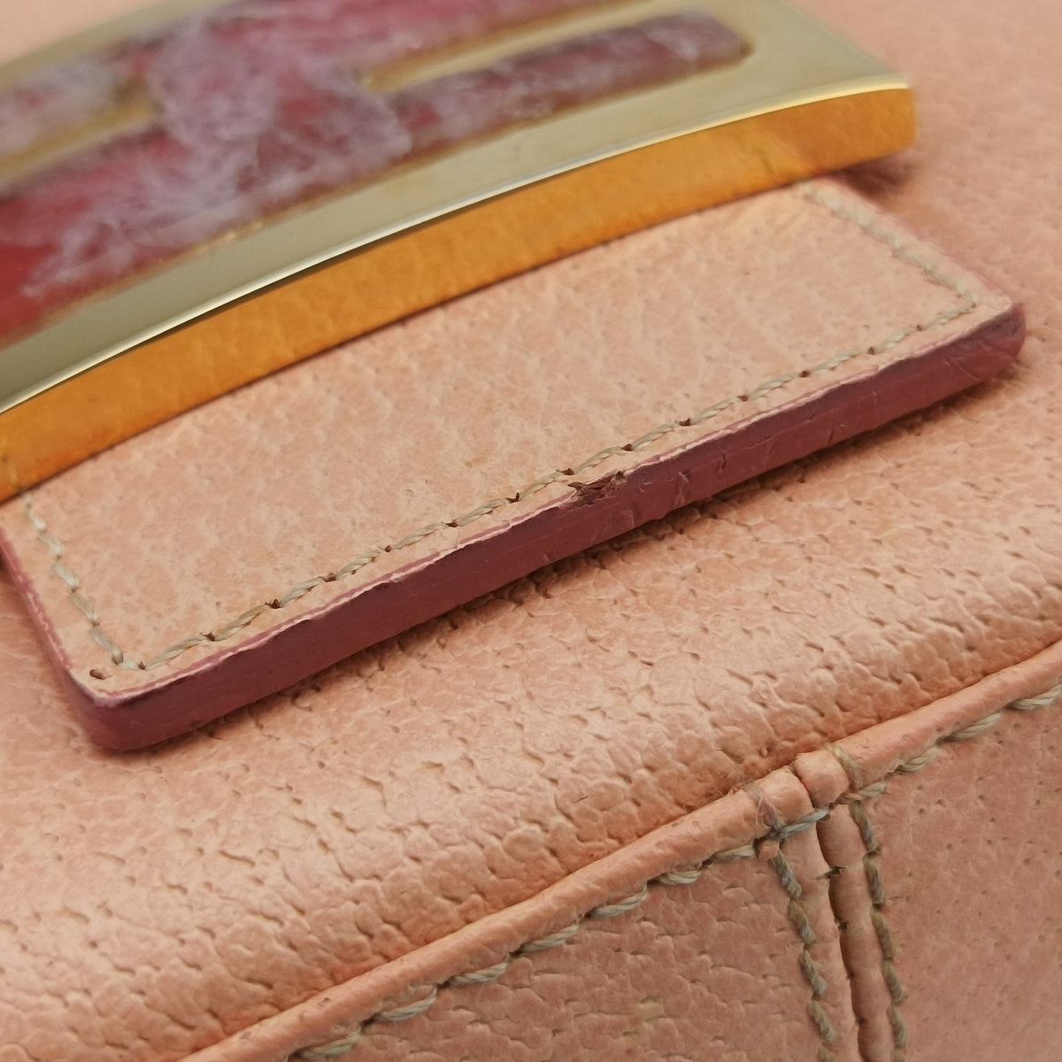 Pre-owned Fendi BAGUETTE Pink Leather 25124 shoulderbag | stylenewstar