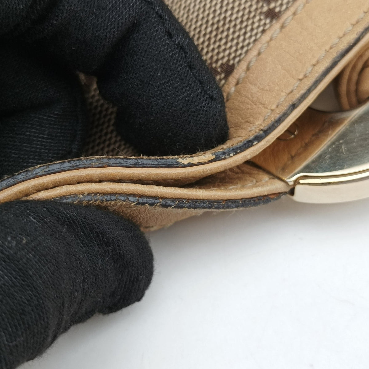 Pre-owned Gucci Indy Babouska Beige Canvas×Leather 185566 shoulderbag | stylenewstar