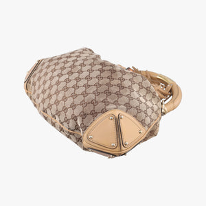 Pre-owned Gucci Indy Babouska Beige Canvas×Leather 185566 shoulderbag | stylenewstar