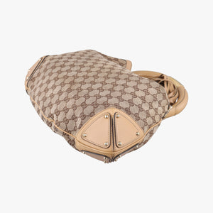 Pre-owned Gucci Indy Babouska Beige Canvas×Leather 185566 shoulderbag | stylenewstar