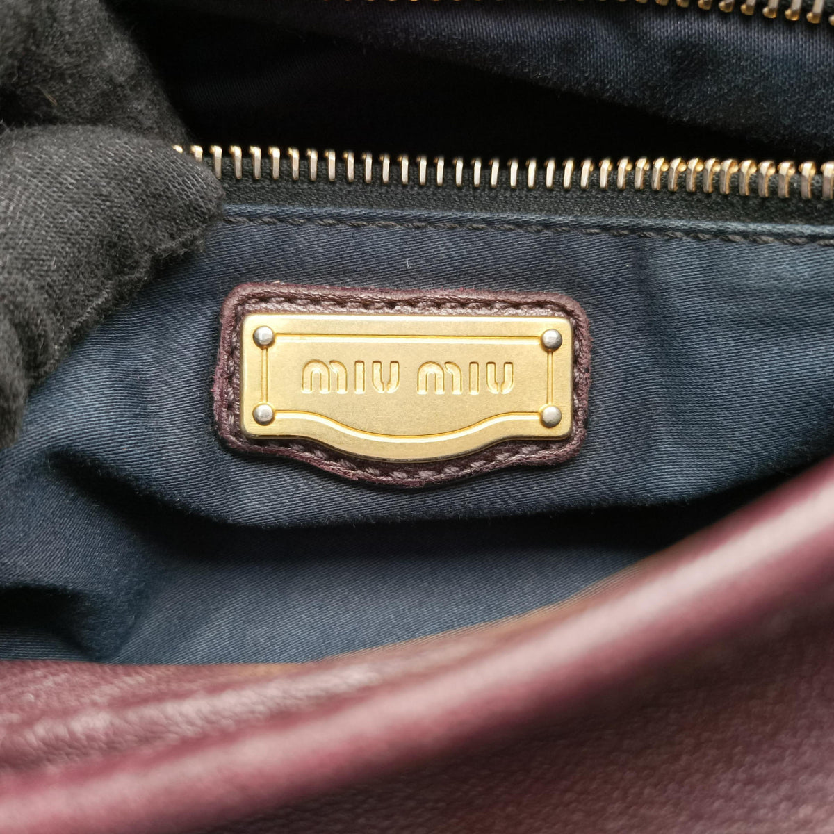 Pre-owned Miu Miu Coffer Matelasse Brown Leather  shoulderbag | stylenewstar