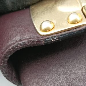 Pre-owned Miu Miu Coffer Matelasse Brown Leather  shoulderbag | stylenewstar