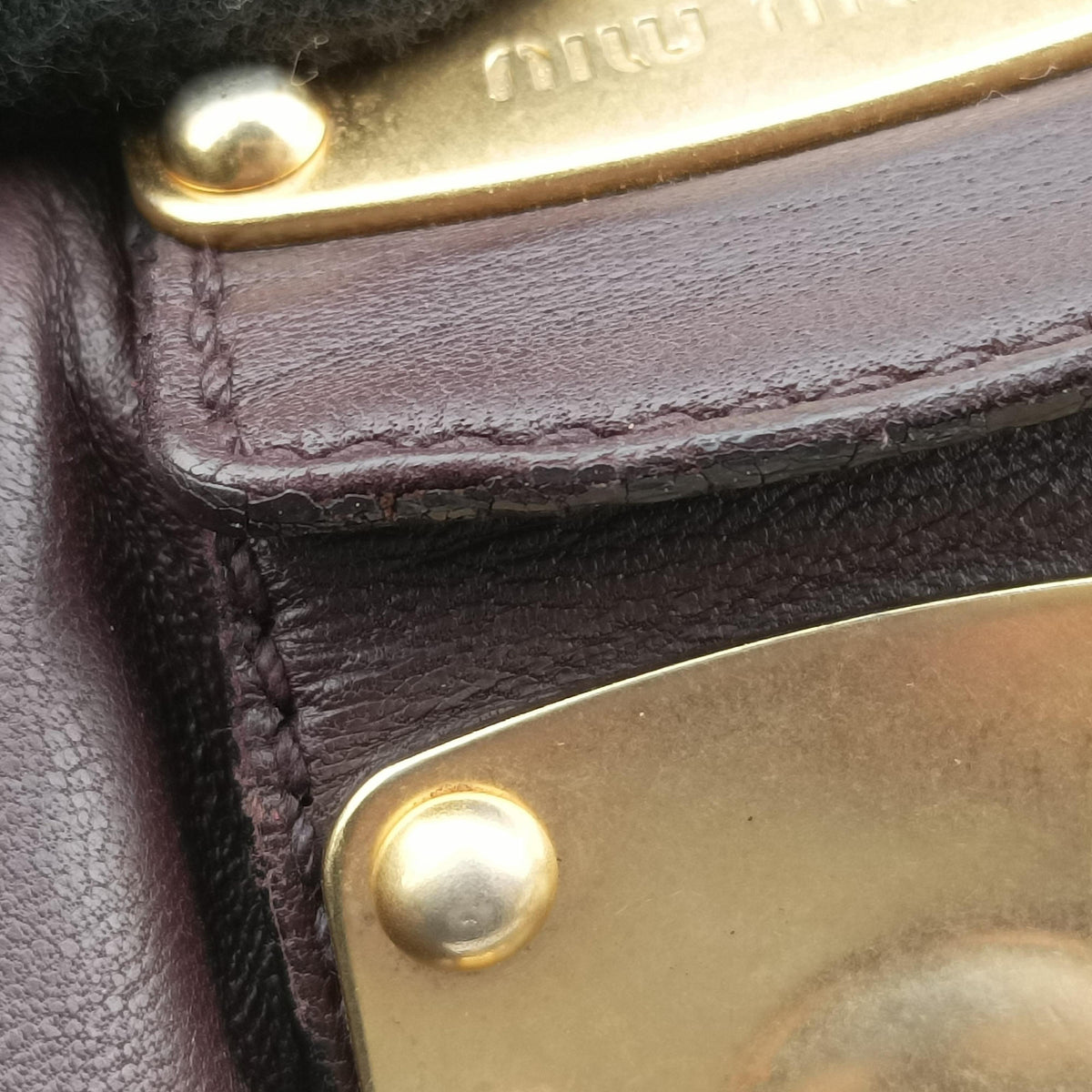 Pre-owned Miu Miu Coffer Matelasse Brown Leather  shoulderbag | stylenewstar