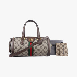 Pre-owned Balenciaga The Hacker Project Boston Beige x Brown PVC coated canvas×Leather 524532 shoulderbag | stylenewstar