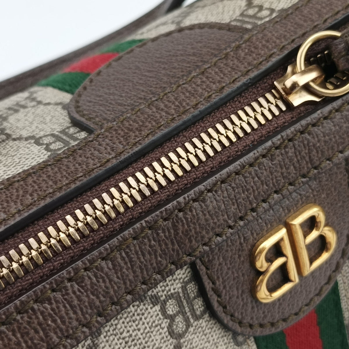 Pre-owned Balenciaga The Hacker Project Boston Beige x Brown PVC coated canvas×Leather 524532 shoulderbag | stylenewstar